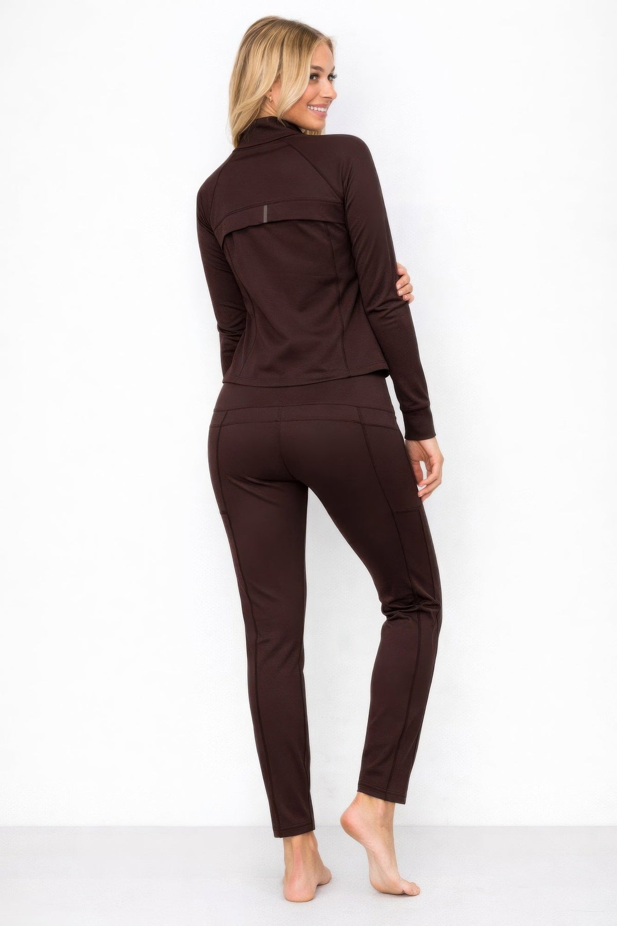 Ensemble Sport Zippé Veste & Pantalon – Marron
