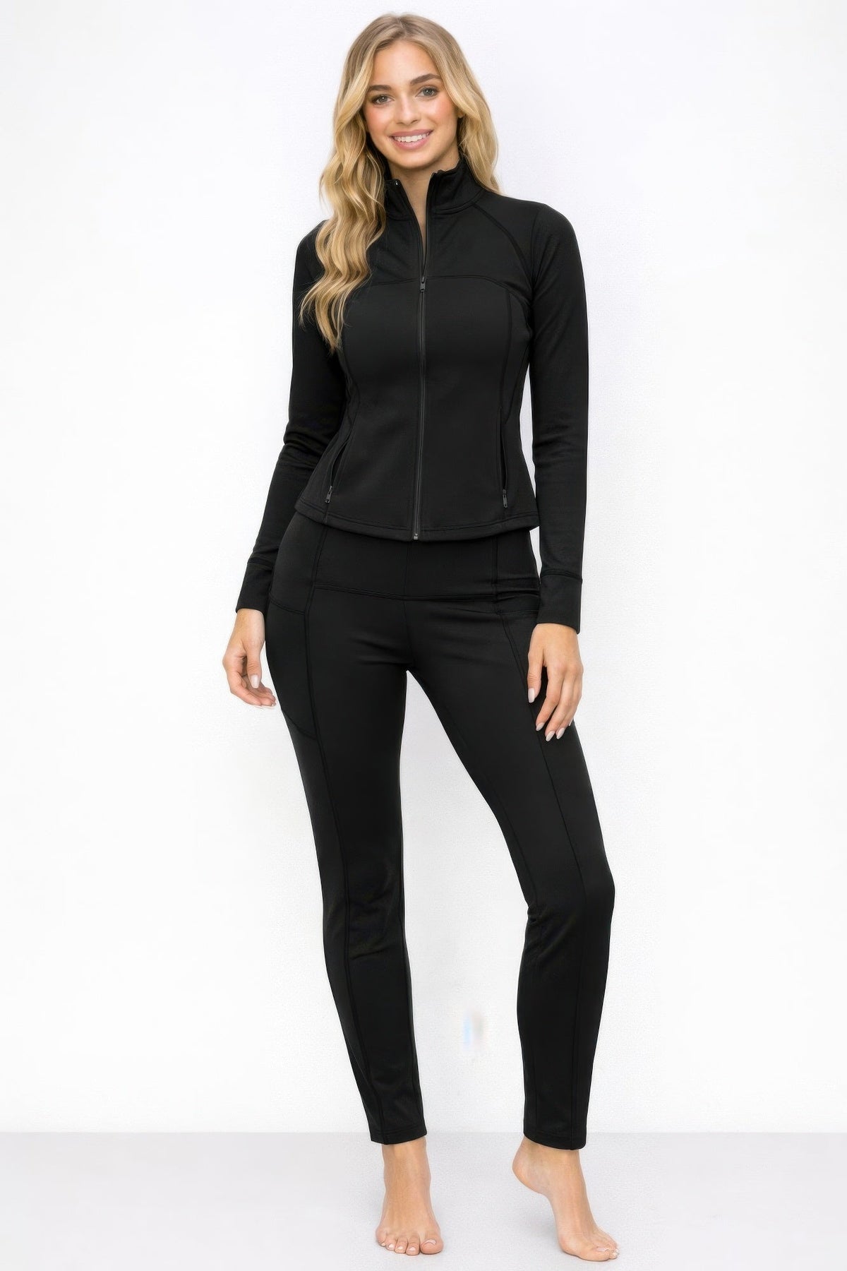 Ensemble Sport Zippé Veste & Pantalon – Noir