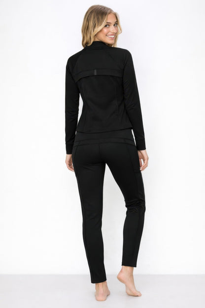 Ensemble Sport Zippé Veste & Pantalon – Noir