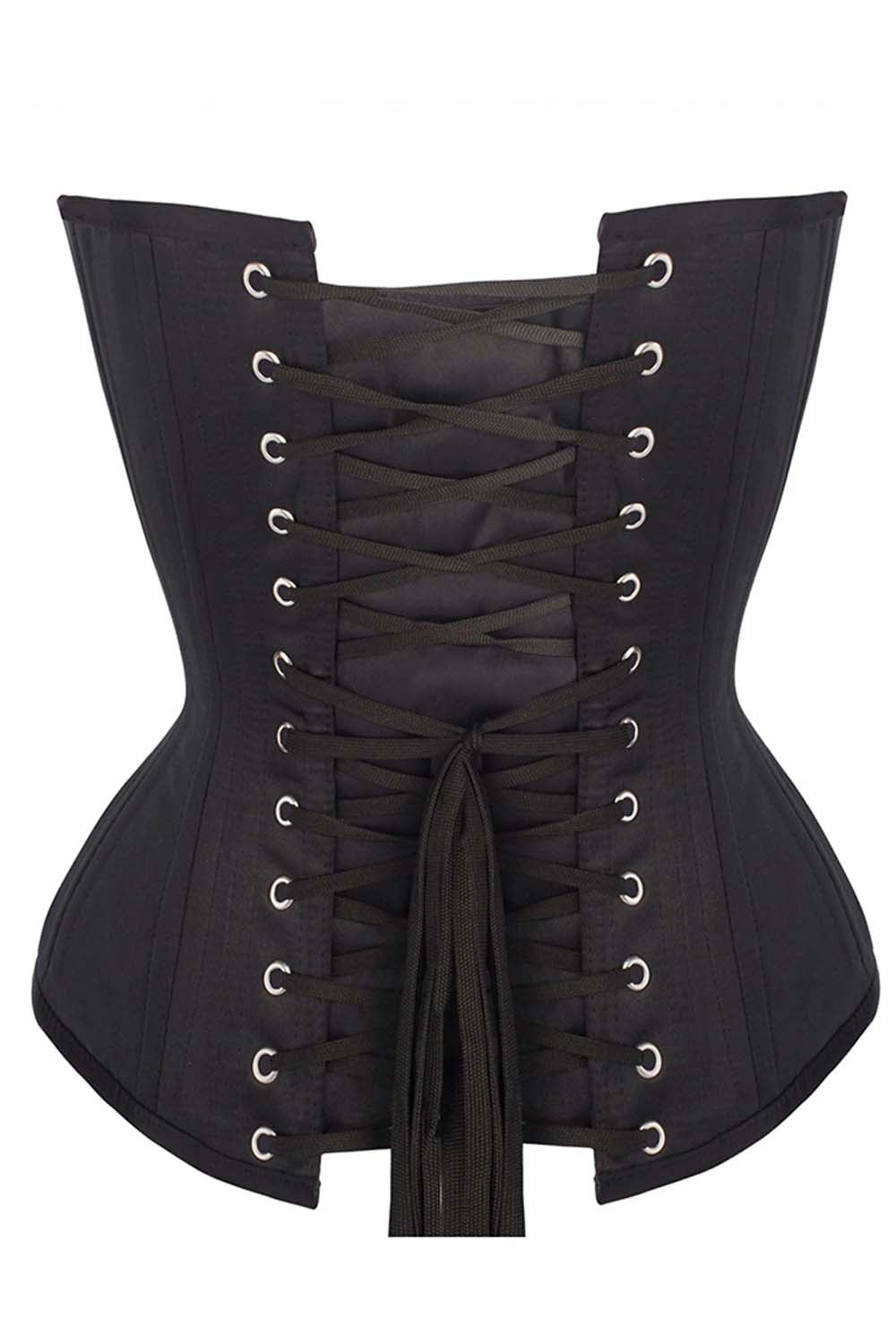 Corset Sculptant Satin Noir – Taille Cintrée