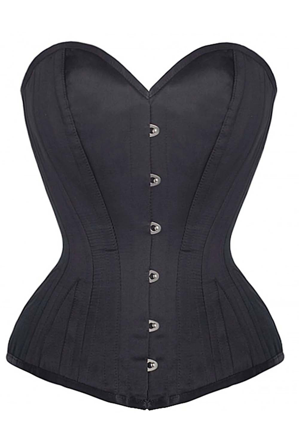 Corset Sculptant Satin Noir – Taille Cintrée