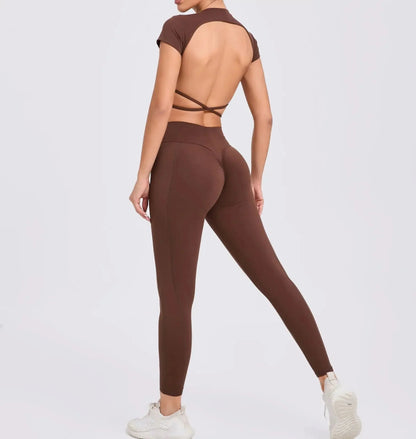 Ensemble Sport Dos Croisé 2 Pièces - Brassière & Short