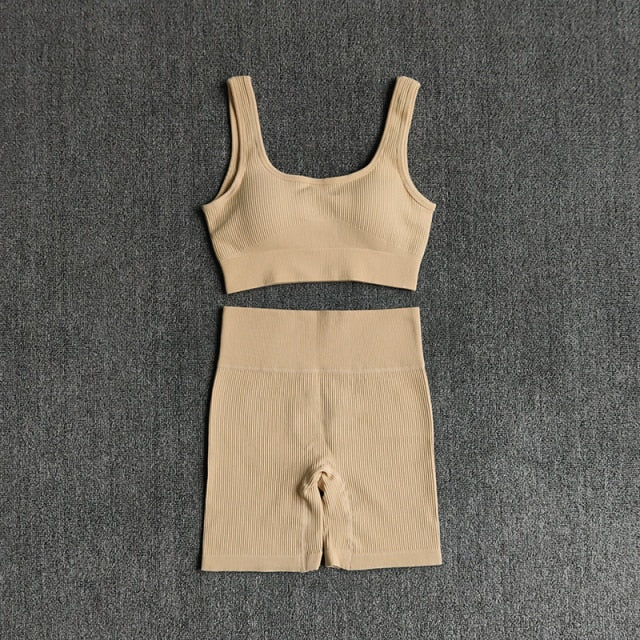 Ensemble Yoga 2 Pièces Brassière & Short Seamless