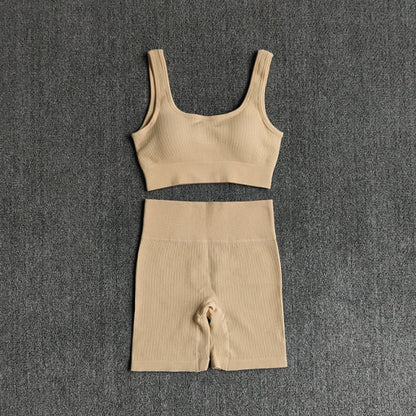 Ensemble Yoga 2 Pièces Brassière & Short Seamless