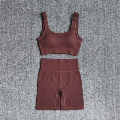 Ensemble Yoga 2 Pièces Brassière & Short Seamless