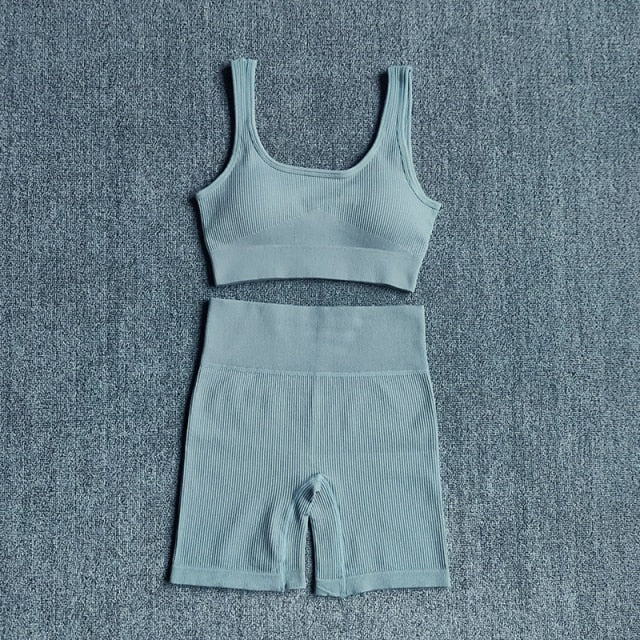 Ensemble Yoga 2 Pièces Brassière & Short Seamless