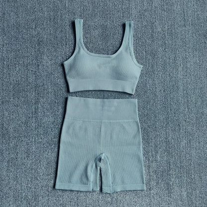 Ensemble Yoga 2 Pièces Brassière & Short Seamless