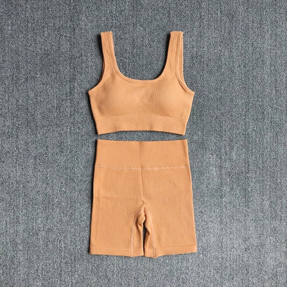 Ensemble Yoga 2 Pièces Brassière & Short Seamless