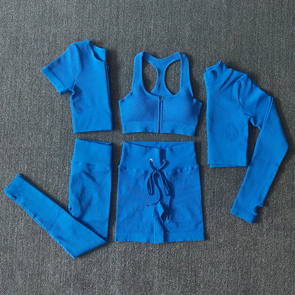 Ensemble Yoga Seamless Zippé Manches Longues & Legging Taille Haute