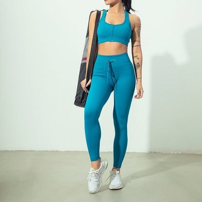 Ensemble Yoga Seamless Zippé Manches Longues & Legging Taille Haute