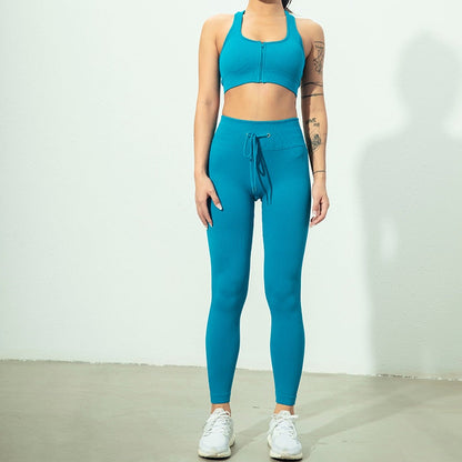 Ensemble Yoga Seamless Zippé Manches Longues & Legging Taille Haute