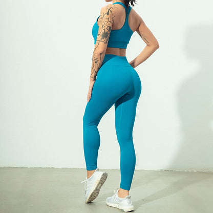 Ensemble Yoga Seamless Zippé Manches Longues & Legging Taille Haute