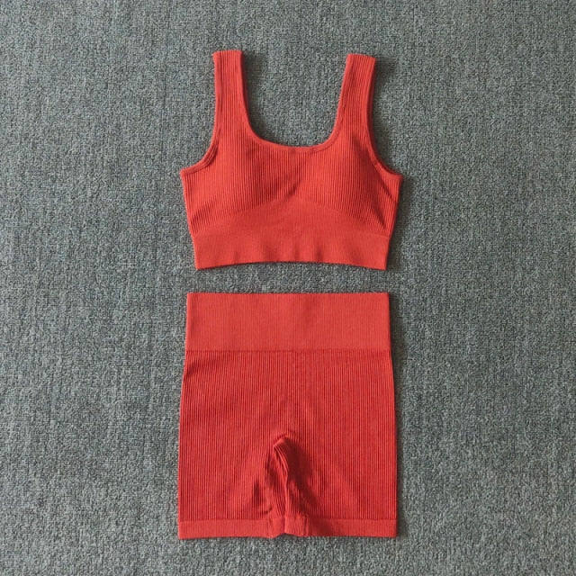 Ensemble Yoga 2 Pièces Brassière & Short Seamless