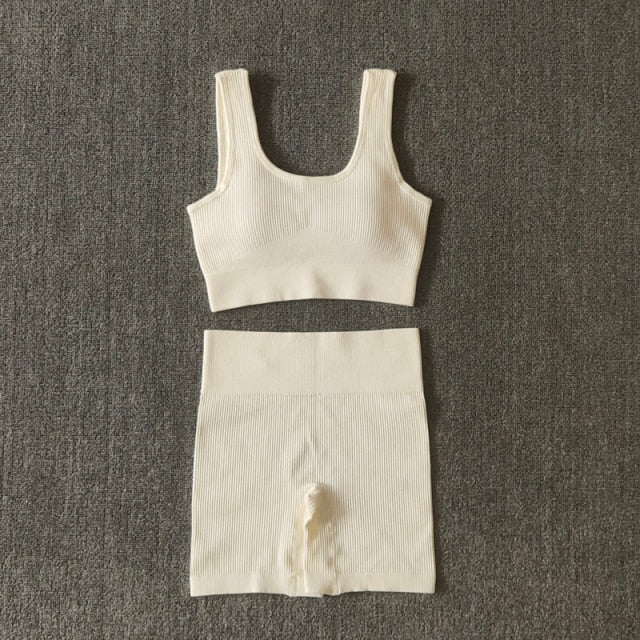 Ensemble Yoga 2 Pièces Brassière & Short Seamless